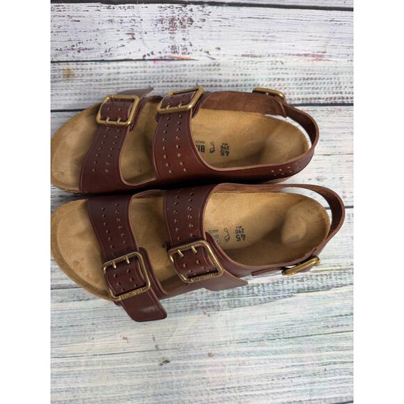 Birkenstock Milano Brown Leather Sandals Men’s Size 45 EU 12 12.5 NWOB main image 4